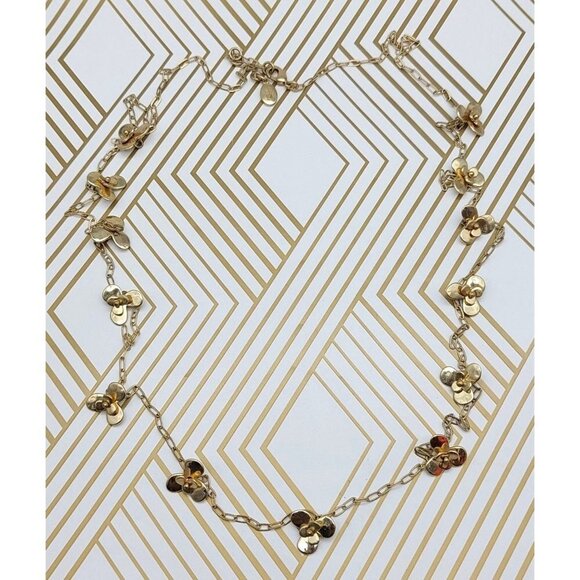 Jade & Jasper Long Chain Station Necklace 3D Flowers Textured Chain 38" Long - Picture 9 of 11